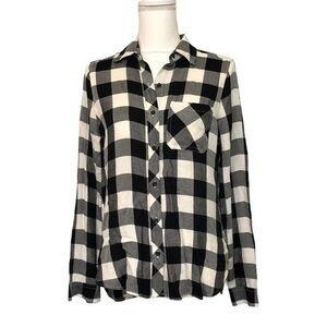 NWOT Black White Buffalo Plaid Button-Up Shirt New